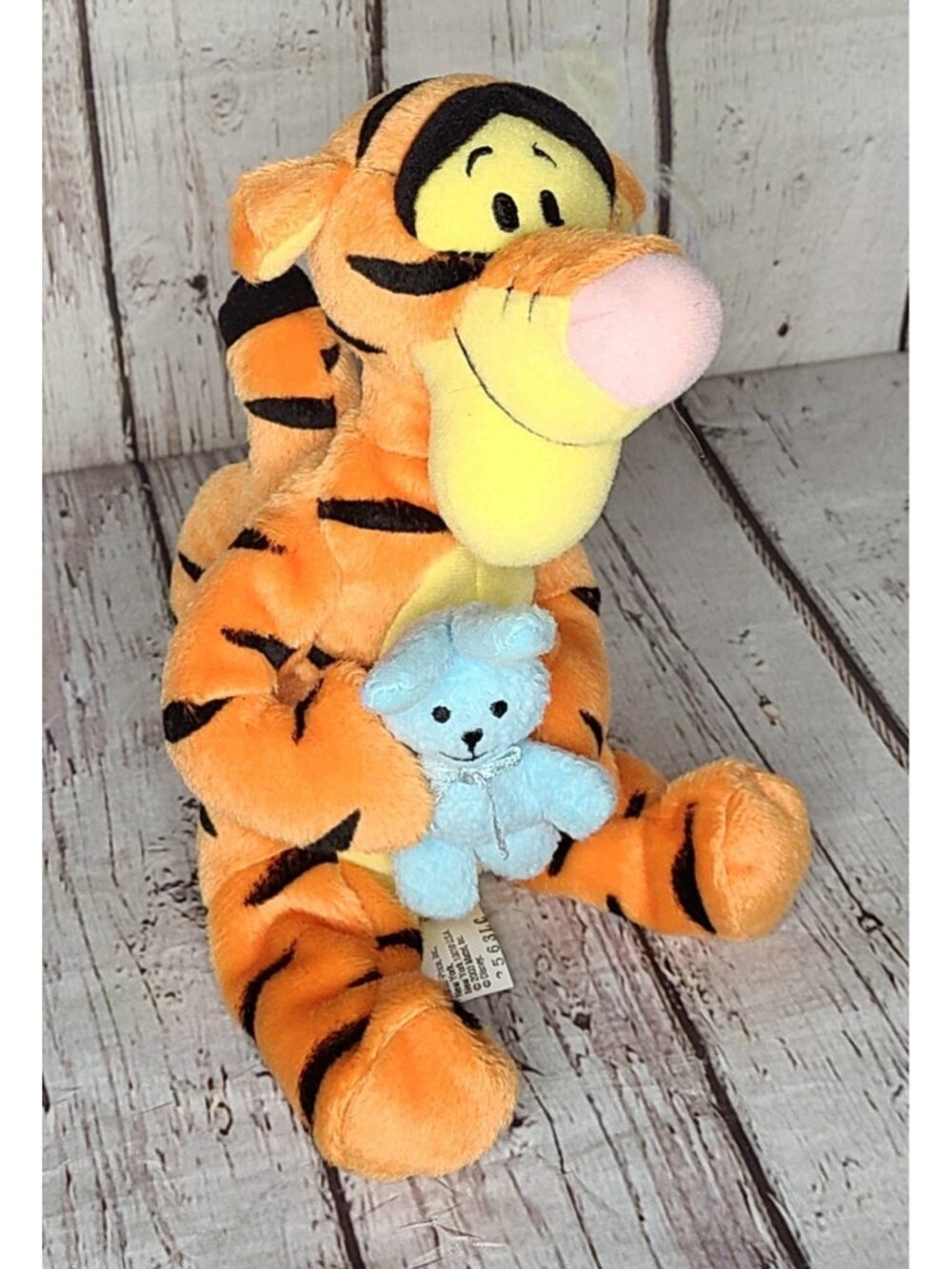 8" Vintage 2003 Fisher-Price Disney Tigger Stuffed Plush Tiger w/ Blue Bunny